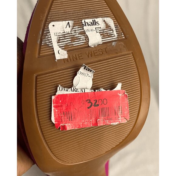 Nine West Women's Rocha Pink Suede Striped Heels - Picture 8 of 10